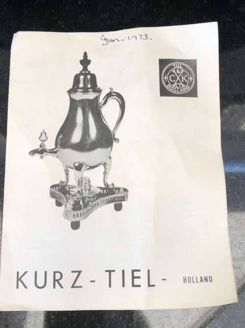 WOW !!! STUNNING VINTAGE DUTCH PEWTER HAND PAINTED SAMOVAR BY " C KURZ & Co TIEL HOLLAND