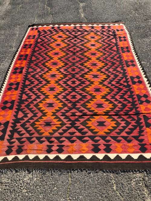 WOW !!! LARGE PURE WOOL HAND KNOTTED FLAT WEAVE PERSIAN KELIM CARPET 3000 X 2000mm