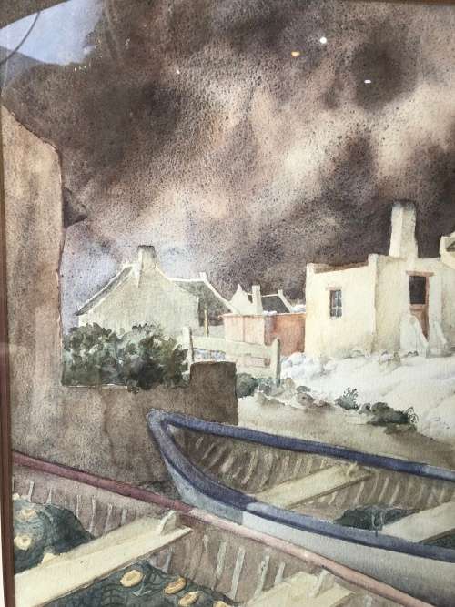 INVESTMENT ART ~ FAMOUS SA ARTIST JOE EBERSOHN (1947 - ) FRAMED WATERCOLOR LANDSCAPE