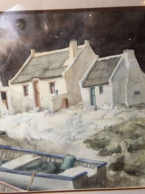 INVESTMENT ART ~ FAMOUS SA ARTIST JOE EBERSOHN (1947 - ) FRAMED WATERCOLOR LANDSCAPE