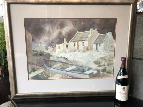 INVESTMENT ART ~ FAMOUS SA ARTIST JOE EBERSOHN (1947 - ) FRAMED WATERCOLOR LANDSCAPE