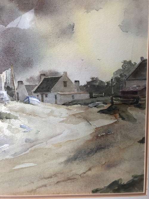 INVESTMENT ART ~ FAMOUS SA ARTIST JOE EBERSOHN (1947 - ) FRAMED WATERCOLOR LANDSCAPE