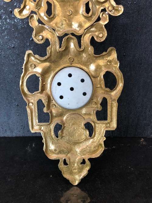 WOW !!! STUNNING HEAVY BRASS ROCOCO BAROMETER / CLOCK / HYDROMETER / THERMOMETER WEATHER STATION