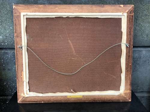 WOW !!! STUNNING FRAMED OLD OIL ON CANVAS MOUNTED TO BOARD - UNKNOWN ARTIST