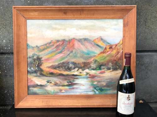 WOW !!! STUNNING FRAMED OLD OIL ON CANVAS MOUNTED TO BOARD - UNKNOWN ARTIST