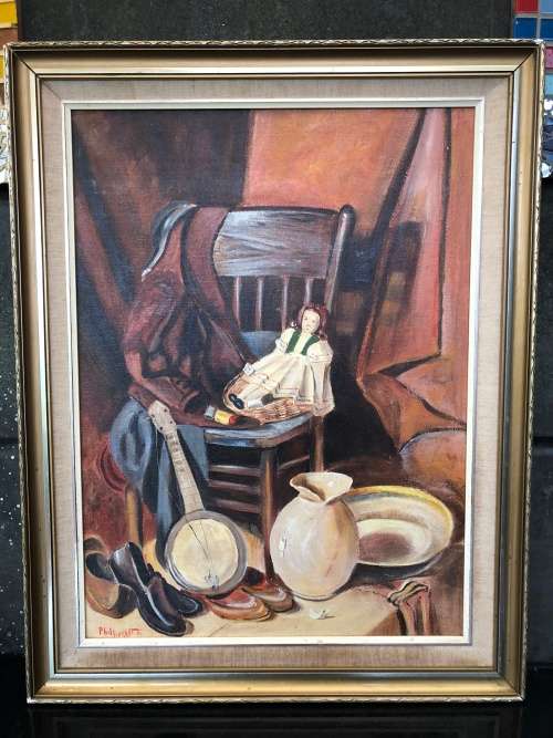 INVESTMENT ART - PHIL BREEDT ACCLAIMED SA ARTIST FRAMED OIL ON CANVAS STILL LIFE