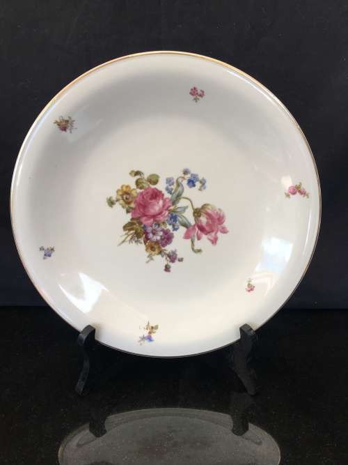 Antique Collectors, c1918 + Furstenberg Germany Porcelain 25 cm Plate. Rose Floral & Gold Gilt