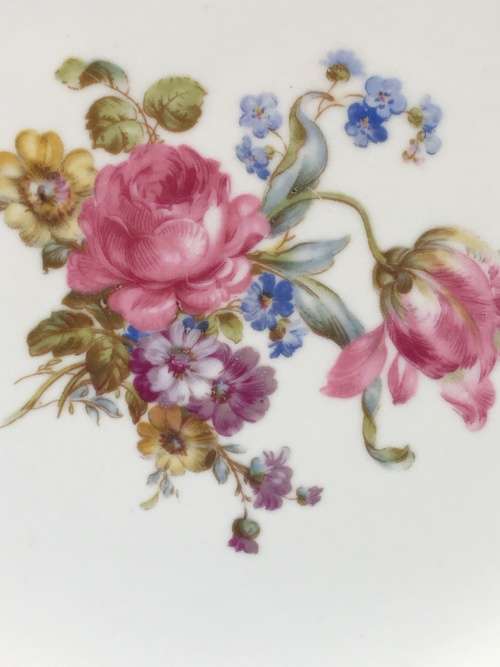 Antique Collectors, c1918 + Furstenberg Germany Porcelain 25 cm Plate. Rose Floral & Gold Gilt