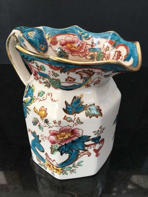 Stunning Rare Antique Masons Ironstone Made in England "Java" Water Pitcher. 1Lt