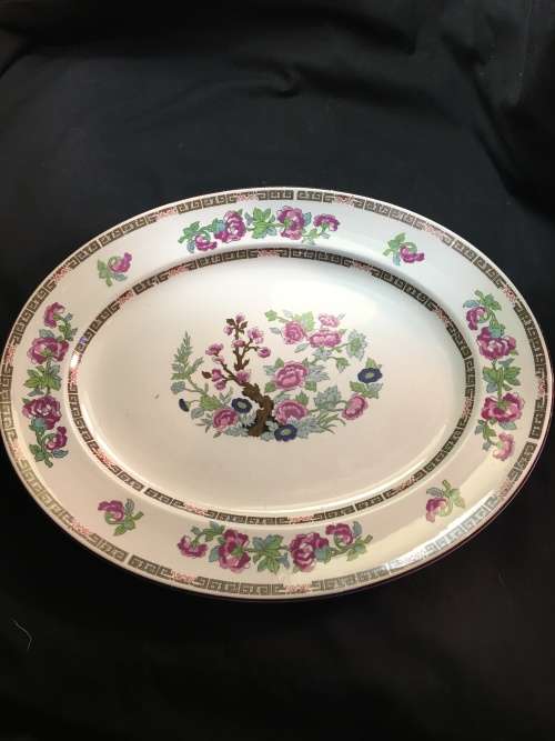 Absolutely Stunning  c1890s Victoria Pottery Fenton England Indian Tree Large Platter 36 cm