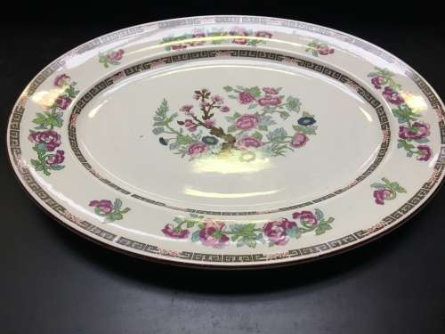 Absolutely Stunning  c1890s Victoria Pottery Fenton England Indian Tree Large Platter 36 cm