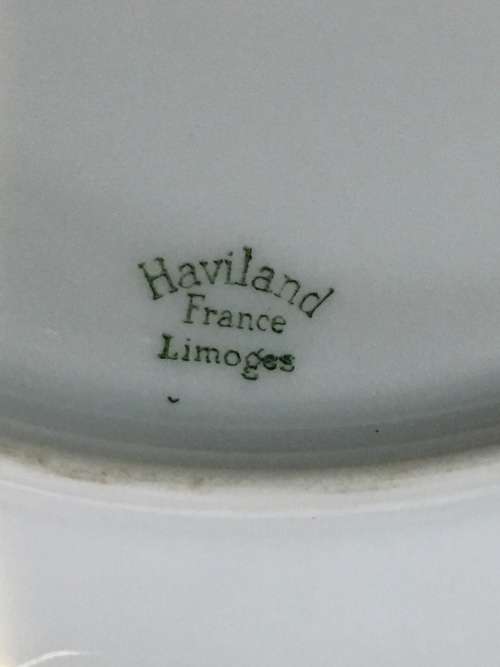 Stunning Rare c1962 Haviland France Lemoges Eggshell scalloped floral fine bone porcelain Trio