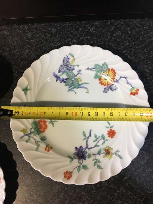 Stunning Rare c1962 Haviland France Lemoges Eggshell scalloped floral fine bone porcelain Trio