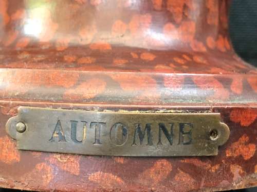 STUNNING ANTIQUE AFTER MOREAU BRONZED SPELTER FIGURINE SIGNED A. CADET TITLED "AUTOMNE" c1900's