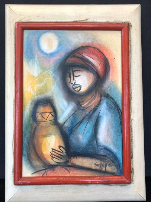 INVESTMENT ART~ DANIEL SELEPE (1946-) - MIXED MEDIA SIGNED AND FRAMED