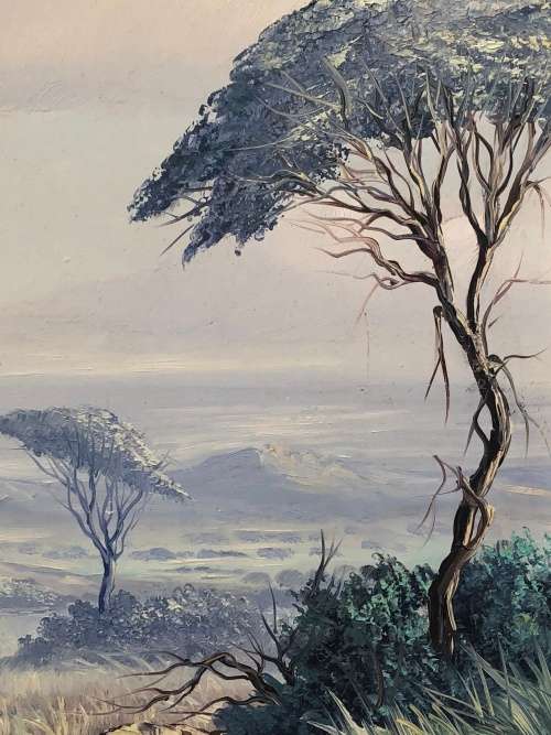 INVESTMENT ART~ LES ALBERTYN - SOUTH AFRICAN ARTIST(1931-2011) FRAMED OIL ON BOARD LANDSCAPE
