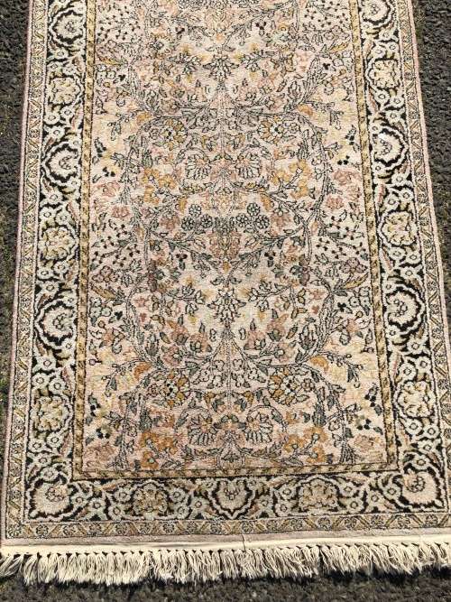 FANTASTIC INVESTMENT -  SILK ON WOOL HAND KNOTTED NAIN PERSIAN CARPET - RUNNER 3730 X 915mm