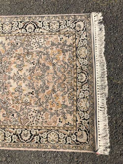 FANTASTIC INVESTMENT -  SILK ON WOOL HAND KNOTTED NAIN PERSIAN CARPET - RUNNER 3730 X 915mm