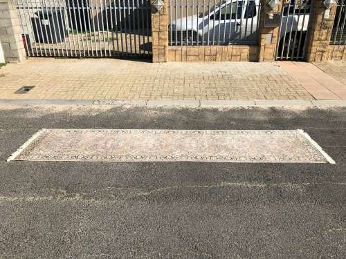 FANTASTIC INVESTMENT -  SILK ON WOOL HAND KNOTTED NAIN PERSIAN CARPET - RUNNER 3730 X 915mm