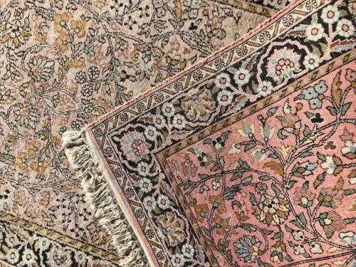 FANTASTIC INVESTMENT -  SILK ON WOOL HAND KNOTTED NAIN PERSIAN CARPET - RUNNER 3730 X 915mm