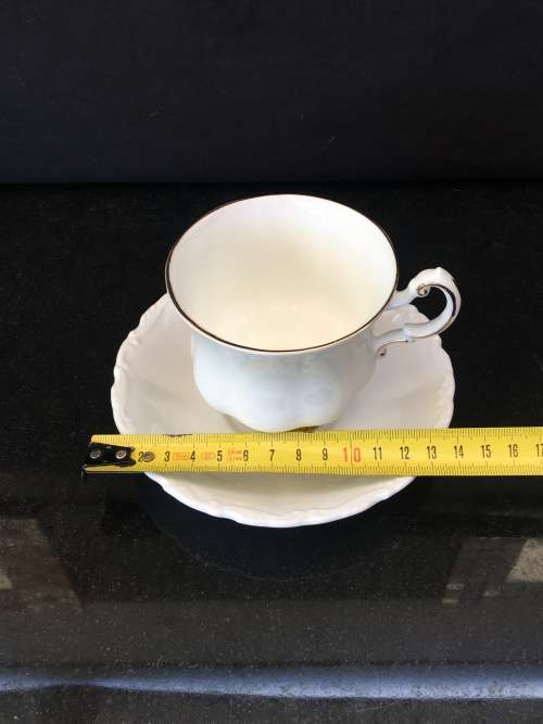 Absolutely Beautiful c1966 Royal Albert Bone China Paragon CHARM White and Gold Gilt Duo