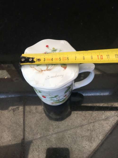 Beautiful Vintage Japan Made Limited Edition Strawberry Collection- Porcelain mug & Lid & Infuser