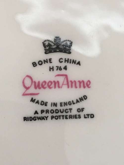 6 x 16 cm Beautiful Vintage c1959+ Queen Anne by Ridgway Bone China Side Plates with Blue Flowers