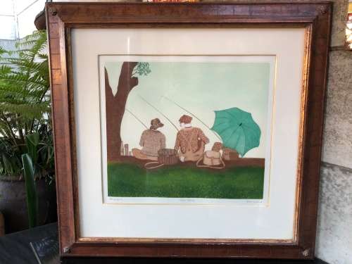 WOW !!! GILLIAN LAWSON FAMOUS BRITISH ARTIST - FRAMED ORIGINAL ETCHING NUMBERED AND SIGNED