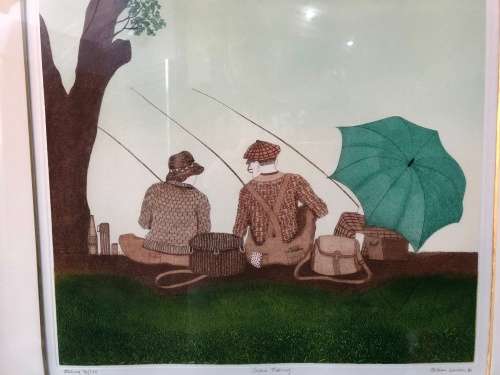 WOW !!! GILLIAN LAWSON FAMOUS BRITISH ARTIST - FRAMED ORIGINAL ETCHING NUMBERED AND SIGNED