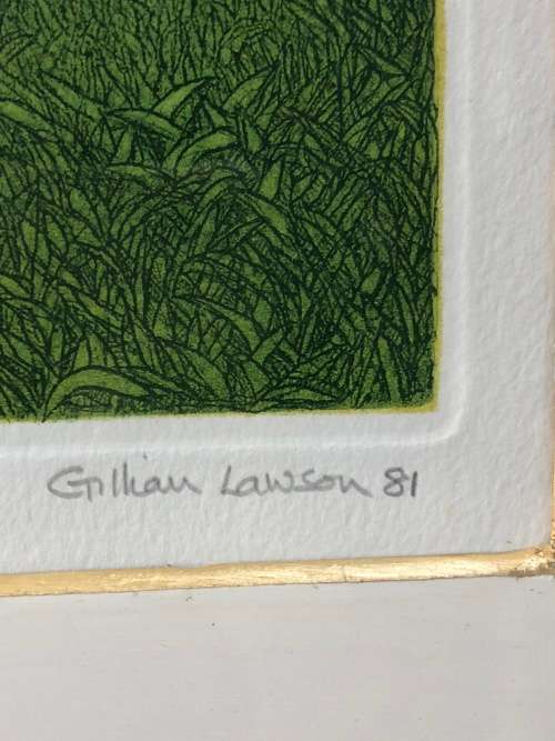 WOW !!! GILLIAN LAWSON FAMOUS BRITISH ARTIST - FRAMED ORIGINAL ETCHING NUMBERED AND SIGNED