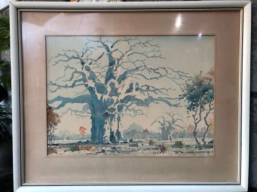 HIGH INVESTMENT ART !!! - FAMOUS SA ARTIST PIERRE VOLSCHENK (1926 -) ORIGINAL WATERCOLOR