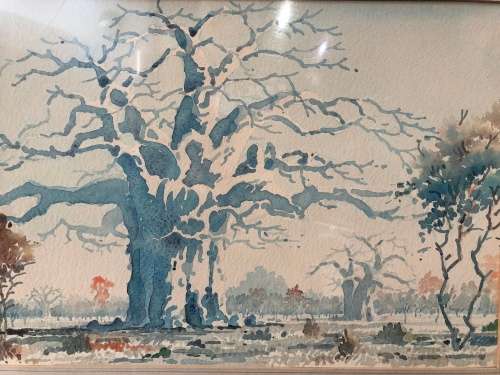 HIGH INVESTMENT ART !!! - FAMOUS SA ARTIST PIERRE VOLSCHENK (1926 -) ORIGINAL WATERCOLOR
