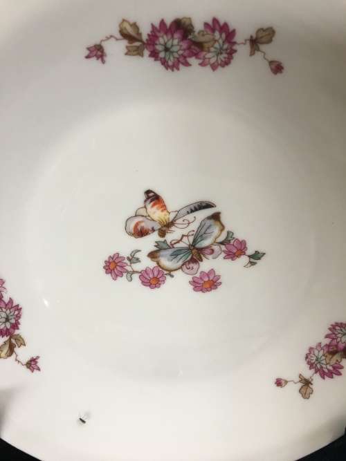 Beautiful Vintage c1945 Chodziez Made In Poland Porcelain Side plates x 4
