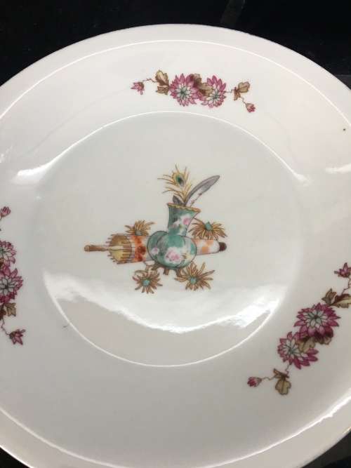Beautiful Vintage c1945 Chodziez Made In Poland Porcelain Side plates x 4