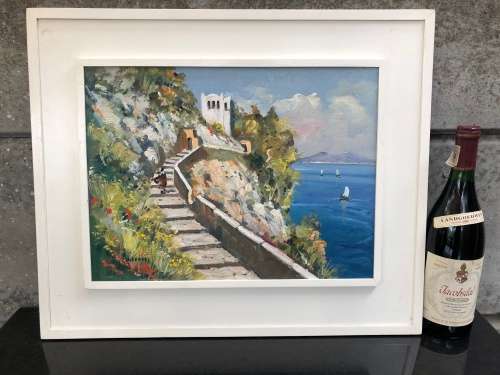 WOW !!! STUNNING FRAMED OIL ON BOARD LANDSCAPE SIGNED CLIFF