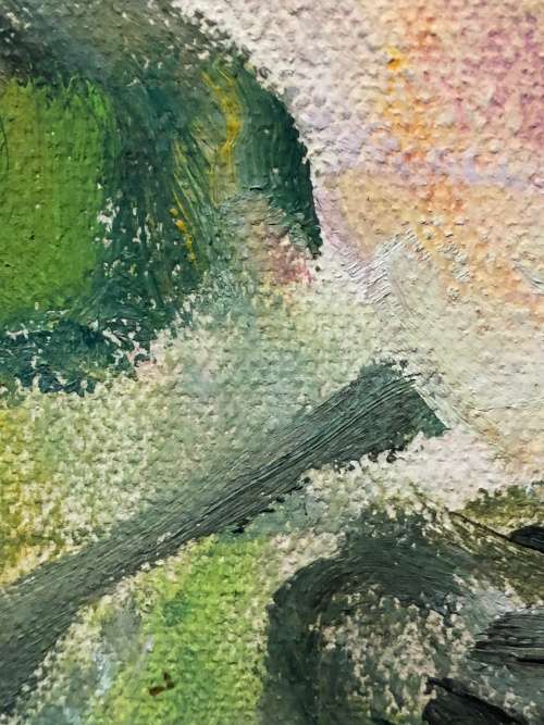 WOW !!! BEAUTIFUL FRAMED ORIGINAL OIL ON CANVAS STILL LIFE OF FLOWERS - UNKNOWN ARTIST