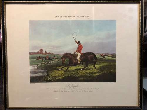 WOW !!! STUNNING FRAMED HUNTING PRINT OF A JOHN HARRIS (1767-1832) COLOUR STEEL ENGRAVING
