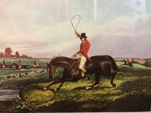 WOW !!! STUNNING FRAMED HUNTING PRINT OF A JOHN HARRIS (1767-1832) COLOUR STEEL ENGRAVING