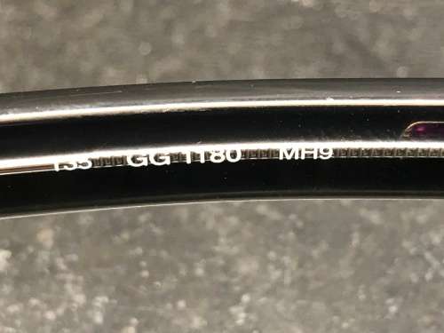 Genuine Gucci 135 GG1180 MH9 Black and Clear Glasses With a Vintage Leather Gucci Glasses Case