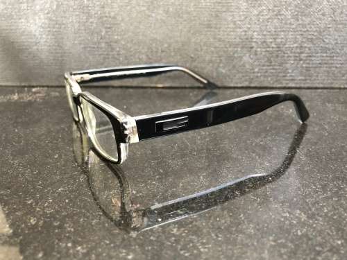 Genuine Gucci 135 GG1180 MH9 Black and Clear Glasses With a Vintage Leather Gucci Glasses Case