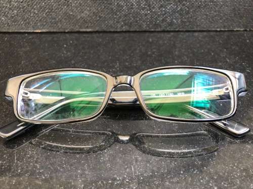 Genuine Gucci 135 GG1180 MH9 Black and Clear Glasses With a Vintage Leather Gucci Glasses Case