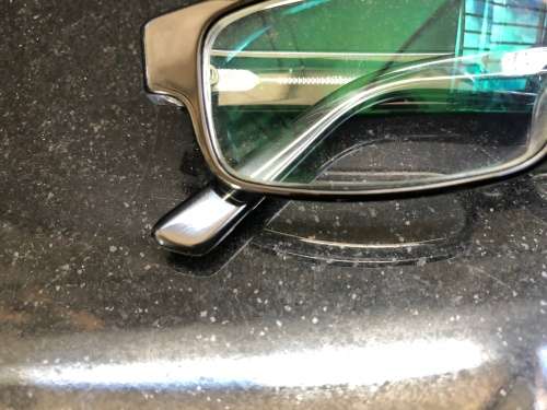 Genuine Gucci 135 GG1180 MH9 Black and Clear Glasses With a Vintage Leather Gucci Glasses Case