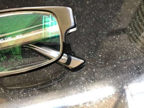 Genuine Gucci 135 GG1180 MH9 Black and Clear Glasses With a Vintage Leather Gucci Glasses Case