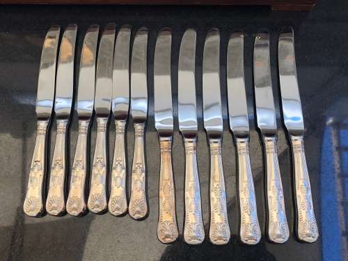 WOW !!! EETRITE SILVER PLATED KINGS PATTERN BOXED 6 PLACE CUTLERY CANTEEN - 59 PIECES