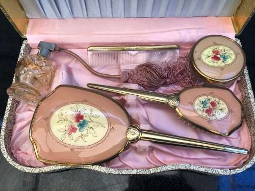 WOW !!! STUNNING VINTAGE BOXED DRESSING TABLE VANITY SET circa 1960's