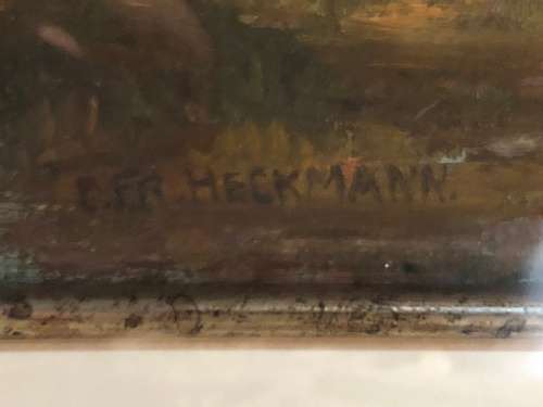 WOW !!! FRIEDRICH CHRISTIAN HECKMANN ORIGINAL  OIL. 19th CENTURY IN A STUNNING FRAME