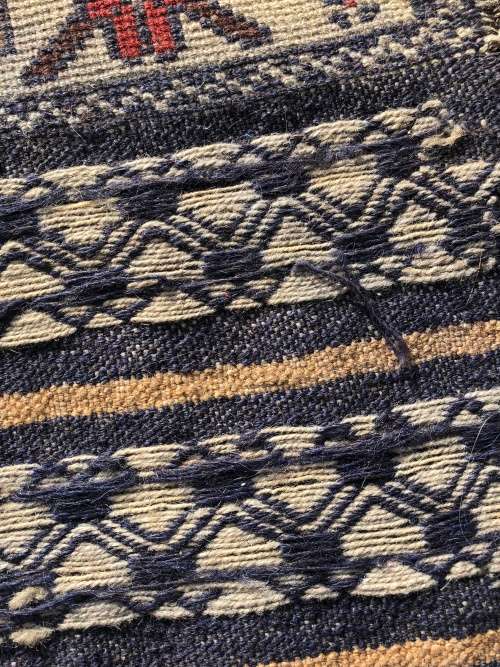 WOW !!! STUNNING ANTIQUE AFGHAN WOOL TAIMANI KILIM / PERSIAN CARPET 1400 X 820mm