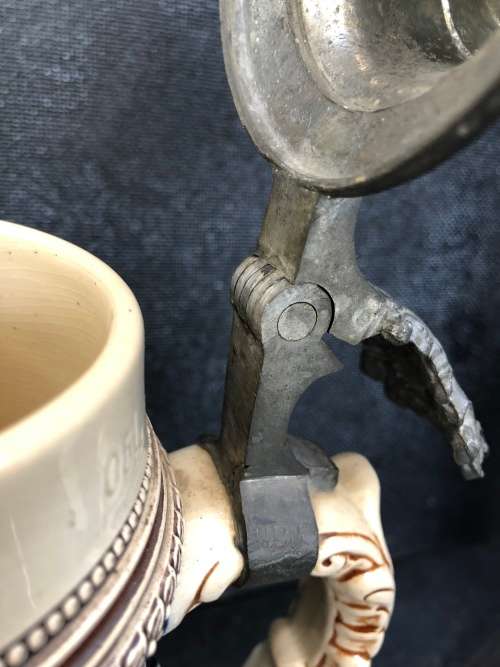 WOW !!! FANTASTIC GERMAN BEER STEIN WITH A PEWTER LID - HEAVY BOY - NO MUSIC BOX