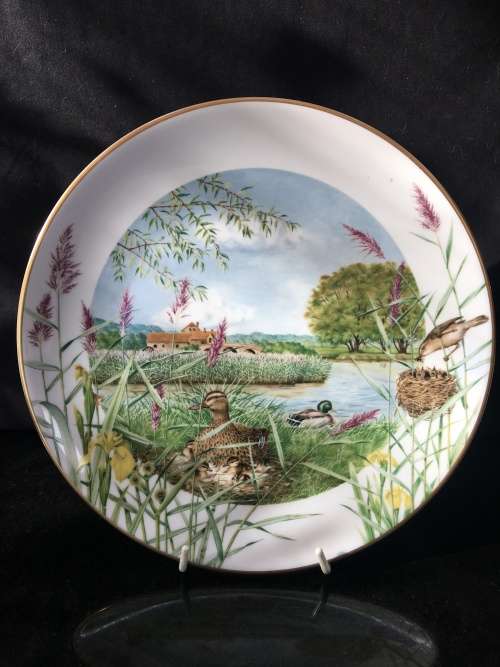 WOW!! c1979. Plate Hand Painted by Peter Barret "July Beside The River" made by Royal Worcester