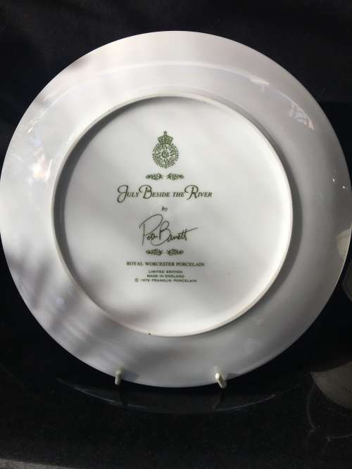 WOW!! c1979. Plate Hand Painted by Peter Barret "July Beside The River" made by Royal Worcester